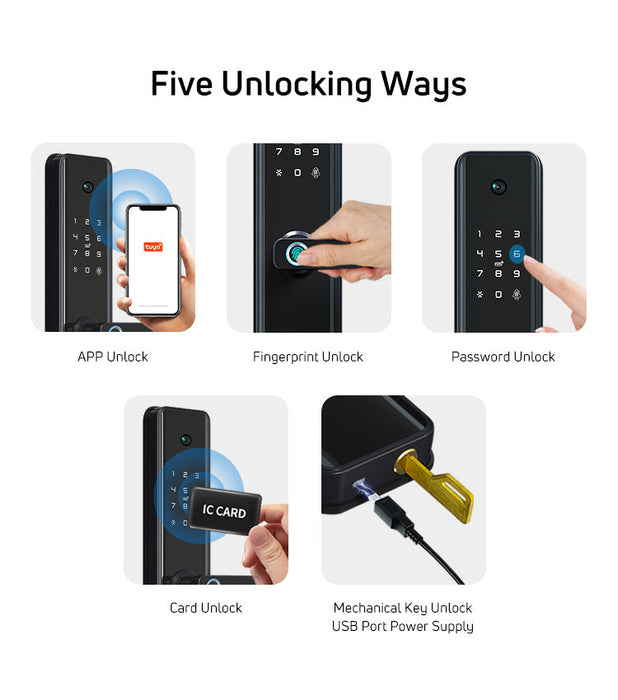 SmartUK F1 Face & Door Viewer Smart Fingerprint Door Lock