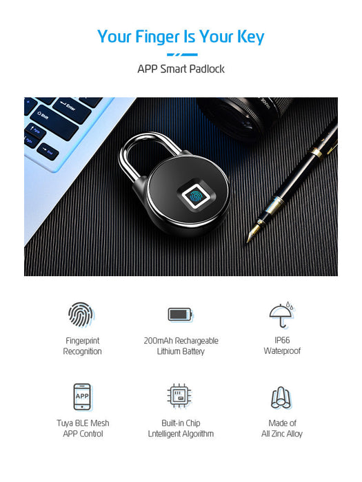 SmartUK P3 Smart Fingerprint Padlock